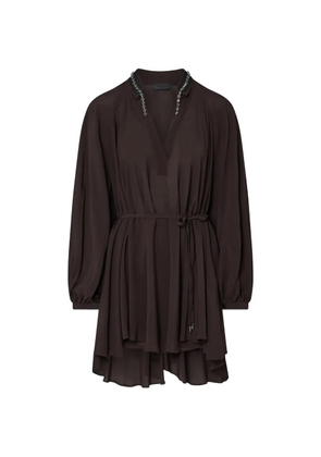 LIU JO short dress in georgette - Brown