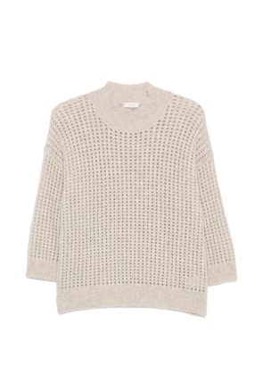 Peserico sequin-embellished open-knit sweater - Neutrals