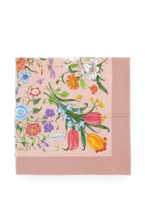 Gucci printed silk twill carré - Pink