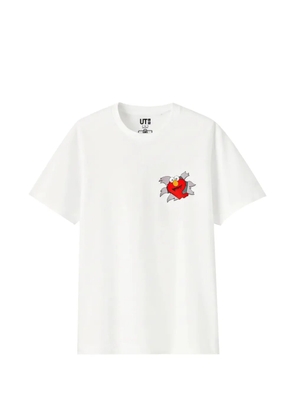 KAWS x Uniqlo and Sesame Street Elmo-print T-shirt - White