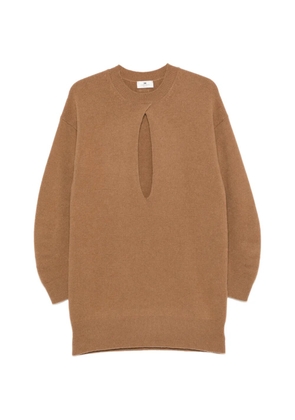Elisabetta Franchi cut-out knitted mini dress - Brown