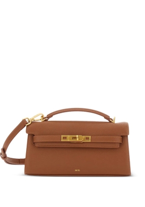 JW Pei small Noor pebbled-texture turn-lock tote bag - Brown