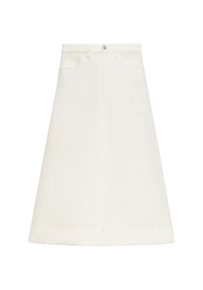 Marni white denim flared midi skirt - Neutrals
