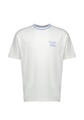 Drôle De Monsieur slogan-print ringer T-shirt - White