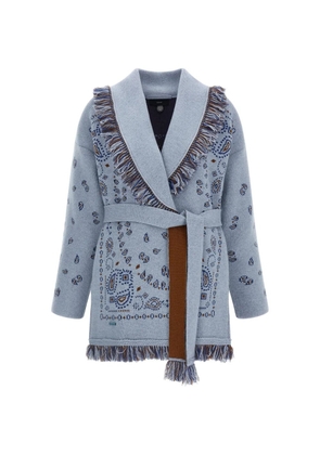 Alanui Bandana jacquard fringed cardigan - Blue
