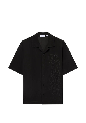 Off-White Handstyle logo organza bowling shirt - Black