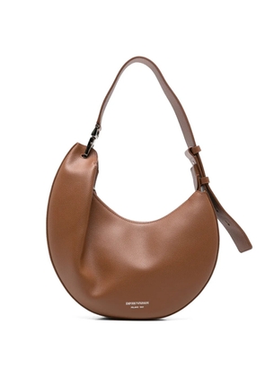 Emporio Armani pebbled leather shoulder bag - Brown
