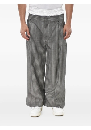Hed Mayner pinstriped pleated trousers - Grey