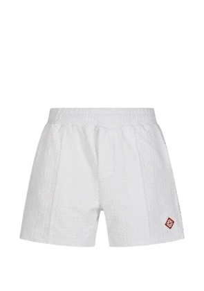 Casablanca monogram-jacquard shorts - White