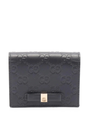 Gucci Pre-Owned 2010s Guccissima bow bi-fold wallet - Black
