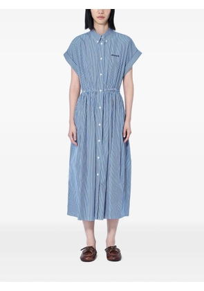 Miu Miu Vertical stripe poplin midi-dress - Blue