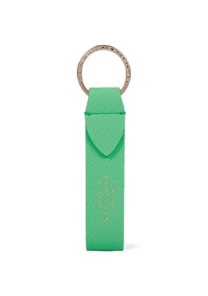 Smythson Panama leather strap keyring - Green