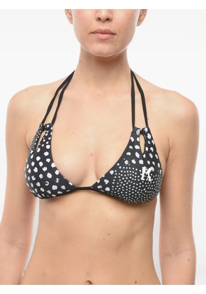 Karl Lagerfeld logo-print triangle bikini top - Black