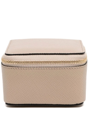 Smythson logo-stamp zip box - Neutrals