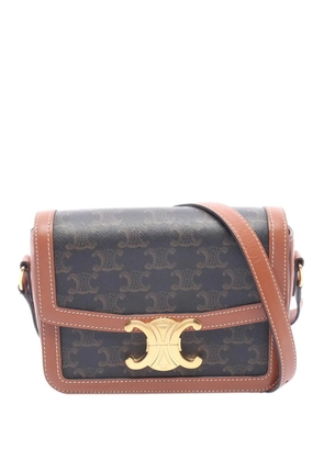 Celine Pre-Owned 2000-2026 Teen Triomphe Coated Canvas and Calfskin Triomphe crossbody bag - Brown