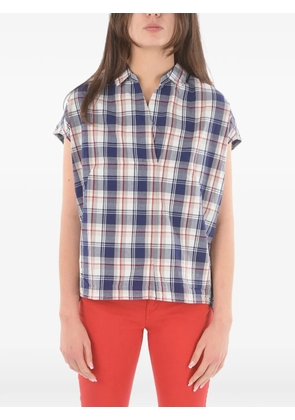 Woolrich checked Johnny-collar tunic - Blue