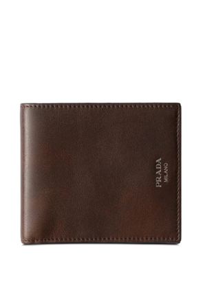 Prada antiqued leather wallet - Brown