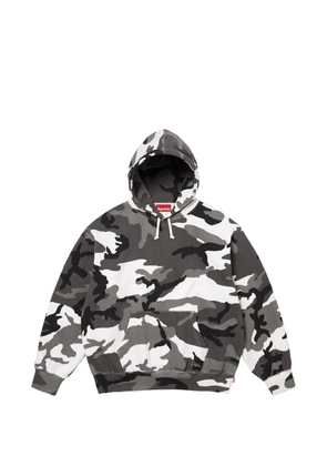 Supreme logo-appliqué camouflage-pattern hoodie - Grey