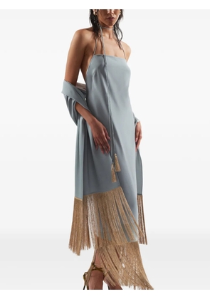 Taller Marmo Zizi Stole fringed scarf - Blue