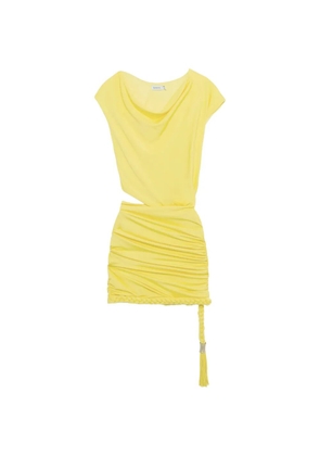 Simkhai Nyla draped braided-hem mini dress - Yellow
