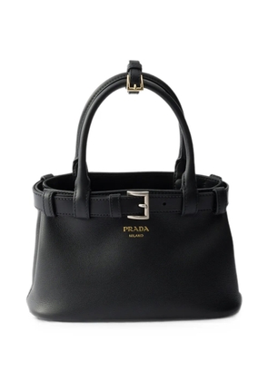 Prada small buckle-detail leather shoulder bag - Black