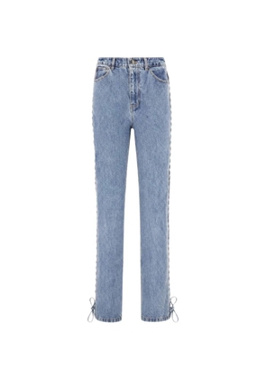 ROTATE BIRGER CHRISTENSEN laced straight leg jeans blue denim