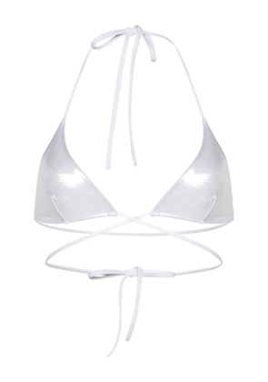 DSQUARED2 metallic halterneck bikini top - Silver