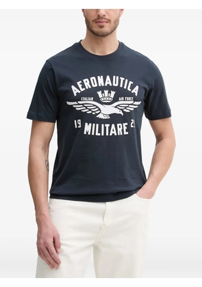 Aeronautica Militare logo-print crew-neck T-shirt - Blue