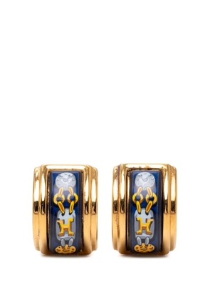 Hermès Pre-Owned 20th Century Gold Plated Enamel Cloisonne Clip On Earrings costume earrings