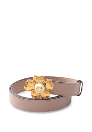Gucci Pre-Owned 2010s flower buckle belt - Neutrals