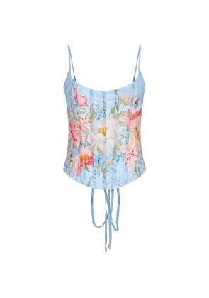 Retrofete Moxie floral-print corset top - Blue