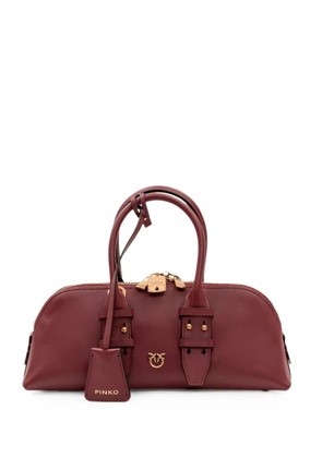 PINKO buckle-detail leather bowling bag - Red