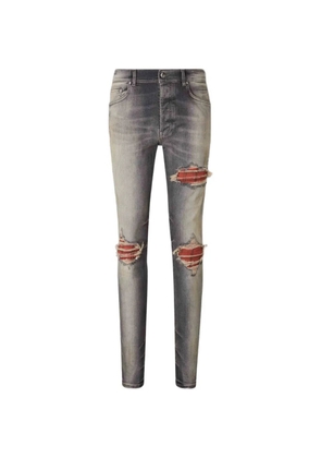 AMIRI distressed checked-panel jeans - Grey