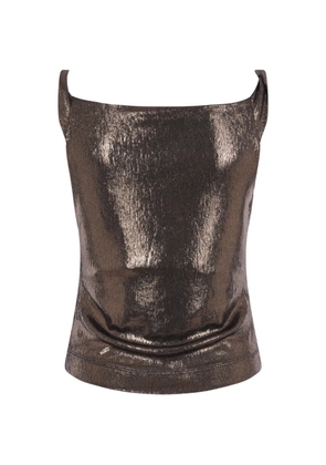 Vivienne Westwood draped metallic-effect top - Brown