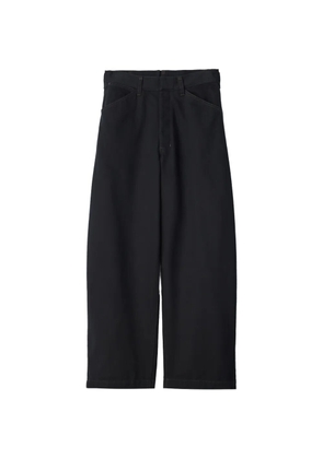 LEMAIRE contrast-stitch straight-leg trousers - Black