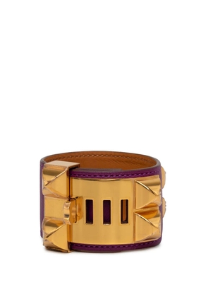 Hermès Pre-Owned 2014 Gold Plated and Swift Collier de Chien Bracelet T4 costume bracelet - Purple
