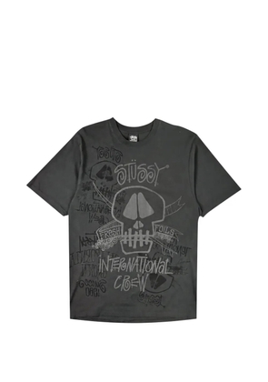 Stüssy pigment-dyed skull-print T-shirt - Black