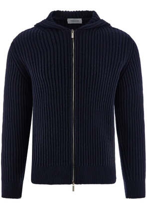 Ferragamo hooded wool cardigan - Blue