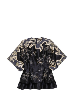 Biyan embellished taffeta blouse - Black