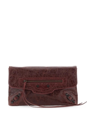 Balenciaga Le City clutch in berry red