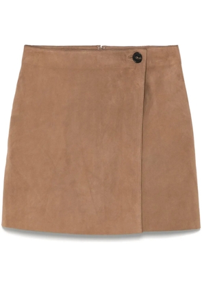 Yves Salomon suede mini skirt - Neutrals