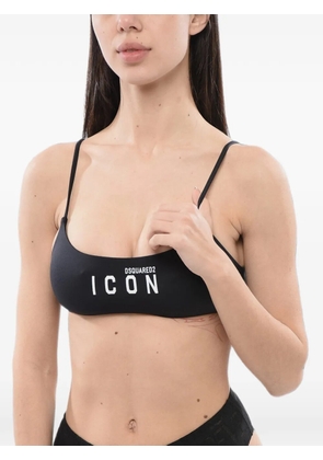 DSQUARED2 Icon logo-print bikini top - Black