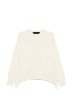 Federica Tosi crew neck long-sleeve fringed sweater - Neutrals