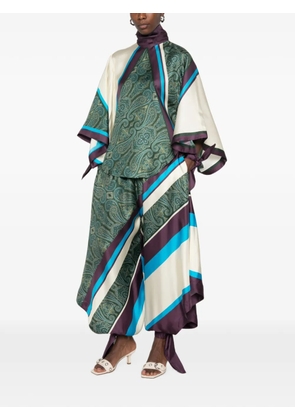ALEMAIS Joni paisley-print silk top - Green