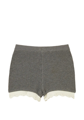 TWINSET knitted shorts with scalloped details - Grey