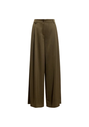 Essentiel Antwerp Katerina pleated-front satin-finish palazzo pants - Green