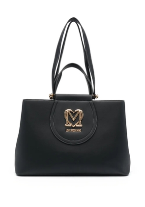 Love Moschino logo-plaque tote bag - Black