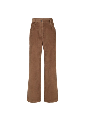 Brunello Cucinelli cotton corduroy straight five-pocket trousers with Monili - Brown