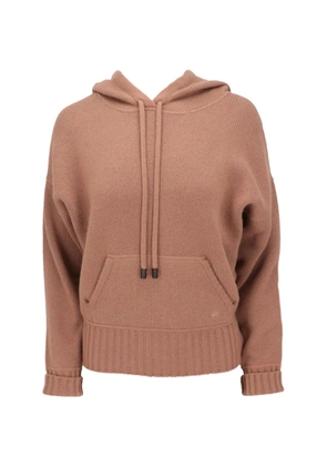 Isaia drawstring-hood long-sleeve hoodie - Brown