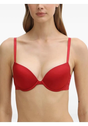 Emporio Armani logo-tape push-up bra - Red
